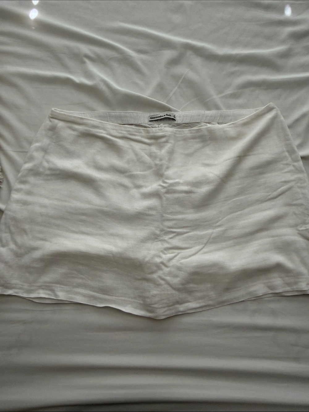 Abercrombie & Fitch White Linen-Blend Women’s Shorts Skort